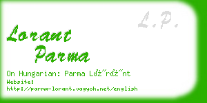 lorant parma business card